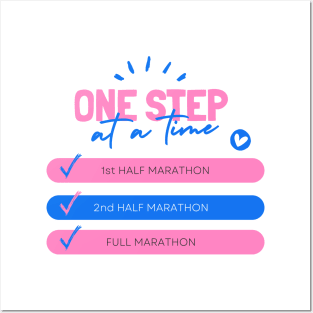 One Step at a Time - Marathon Runner Posters and Art